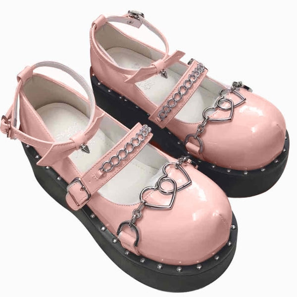 Brand Design Dropship Sweet Lolita Style Gothic Cosplay Black Pink Cozy Wedges Mary Jane High Heels Pumps Platform Shoes Woman ZopiStyle