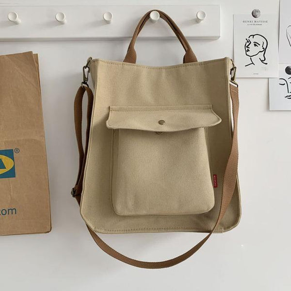 Corduroy Shoulder Bag Women Vintage Shopping Bags Zipper Girls Student Bookbag Handbags Casual Tote With Outside Pocket 2021 ZopiStyle