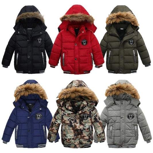 1 2 3 4 5 6 Years Boys Jacket Winter Heavy Hooded Kids Windbreaker Coat Keeping Warm Resist The Severe Cold Children Outerwear