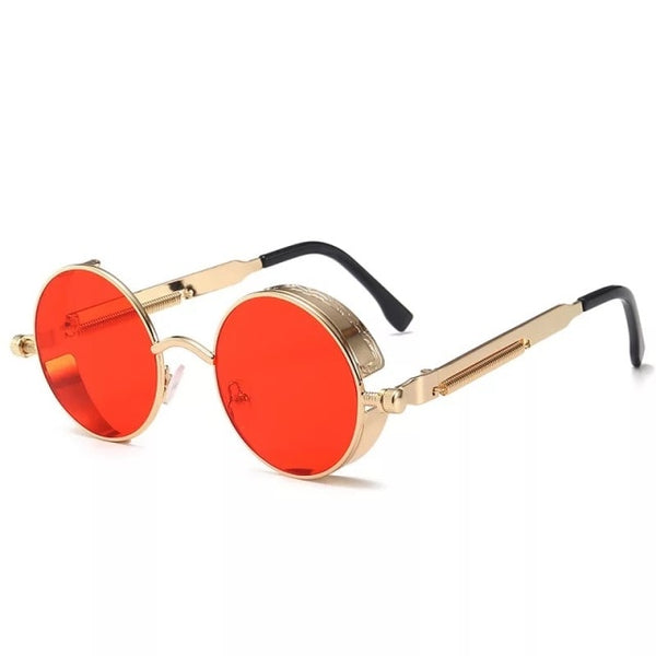 Classic Gothic Steampunk Sunglasses Luxury Brand Designer High Quality Men and Women Retro Round Metal Frame Sunglasses UV400 ZopiStyle