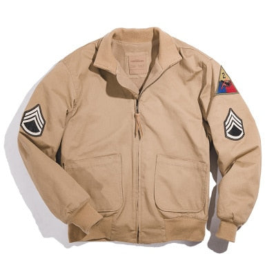 Maden M1942 Men’s Jackets Brown Military Flight Bomber Tank Coat Vintage Pilot Aviator Monocycle Jacket Collar Men Clothing ZopiStyle