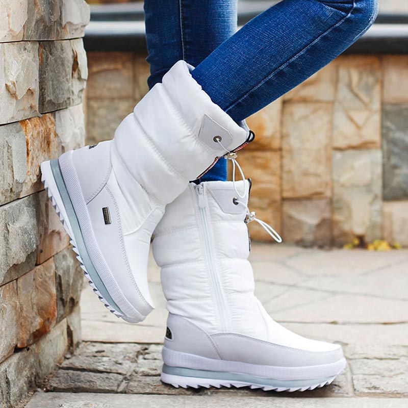 Women snow boots shoes warm woman winter boots thick plush waterproof no-slip mid-calf boots women winter shoes botas mujer ZopiStyle