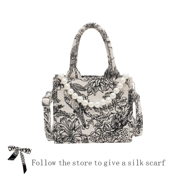 Jacquard Embroidery Tote Bag Luxury Designer Handbag Bags for Women 2021 Brand Shopper Bag Beach Shoulder Bag with short handles ZopiStyle