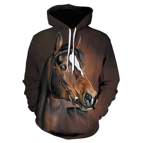2021 Classic 3D Print Hoodie Men/Women Sweatshirts fashion Animal brown Horse Hoodies Men long sleeve Pullover newest Jackets ZopiStyle