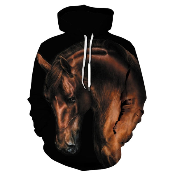 2021 Classic 3D Print Hoodie Men/Women Sweatshirts fashion Animal brown Horse Hoodies Men long sleeve Pullover newest Jackets ZopiStyle