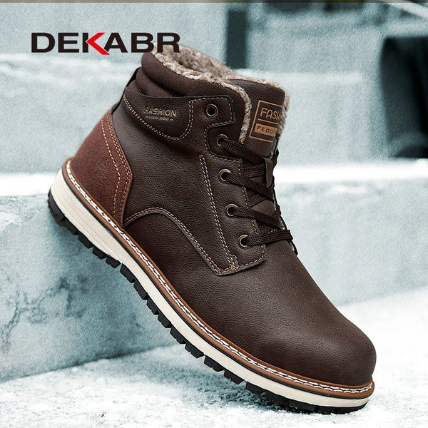 DEKABR 2022 New Snow Boots Protective and Wear-resistant Sole Man Boots Warm and Comfortable Winter Walking Boots Big Size 39-46 ZopiStyle