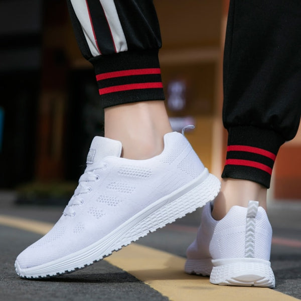 Unisex White Sneakers for Men Mesh Sports Trainers Running Shoes Man 2022 Summer Male Women Flat zapatillas para hombre Red ZopiStyle