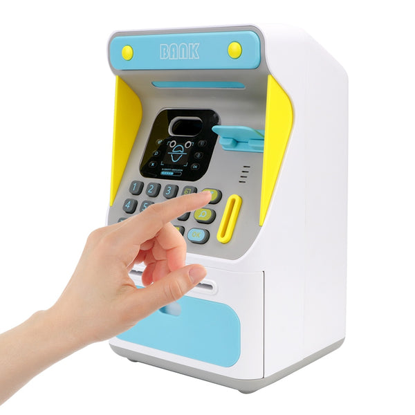 Gift For Kids ATM Machine Cash Box Simulated Face Recognition Electronic Piggy Bank Auto Scroll Paper Banknote Money Boxes ZopiStyle