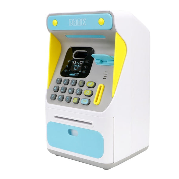 Gift For Kids ATM Machine Cash Box Simulated Face Recognition Electronic Piggy Bank Auto Scroll Paper Banknote Money Boxes ZopiStyle