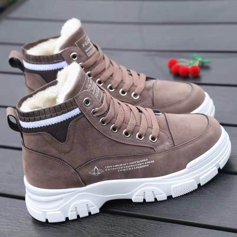 Cotton Shoes Women 2021 New Winter Plus Velvet All-match Student Thick-soled Thickened Warm Snow Women&#39;s Cotton Boots ZopiStyle