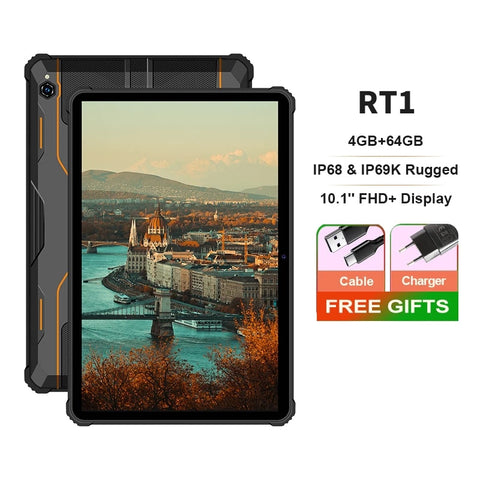 Oukitel 4G RT1 Waterproof Rugged Tablet Phone 10000mAh 4GB+64GB 10.1&quot; FHD Octa Core Android Tablet PC 16MP +16MP Camera ZopiStyle