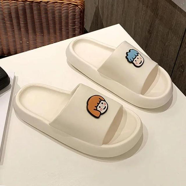 Slippers Men Summer Casual Beach Flip Flops Mens Fashion Platform Shoes Indoor Couple Letter Bathroom Non-slip Slipper Big Size ZopiStyle