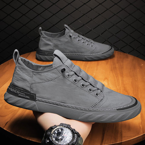 Men Sneakers Fashion Breathable Canvas Shoes All-match Lace-up Casual Soft Footwear Simple Spring Summer Men&#39;s Skateboard Shoes ZopiStyle