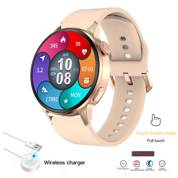 2022 NFC Smart Watch Men 390*390 Screen GPS Movement Track Sport Watches Women Wireless Charging Bluetooth Call ECG Smartwatch ZopiStyle
