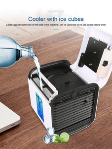 Mini Desktop Air Conditioning Cooler Home Office Bedroom Air Cooler Ice Cube Quick Air Conditioner white ZopiStyle