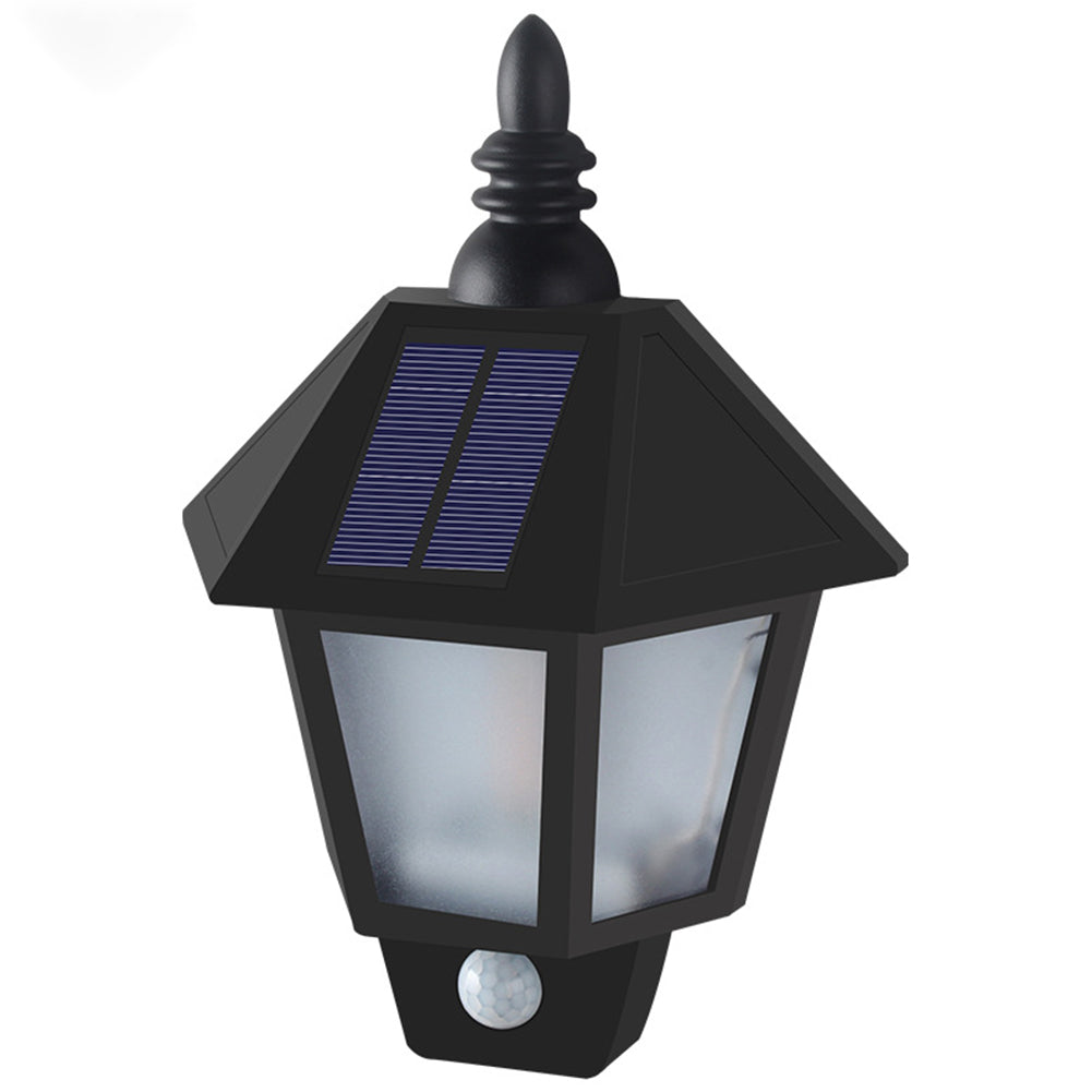 LED Solar Powered Wall Light Outdoor Waterproof Garden Body Induction Flame Lamp Flame body sensing mode ZopiStyle