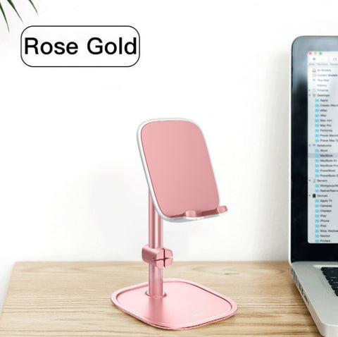 Mobile Phone Stand Holder for iPhone iPad Air Smartphone Metal Desk Desktop Phone Mount Holder for Xiaomi Huawei Tablet Rose gold ZopiStyle