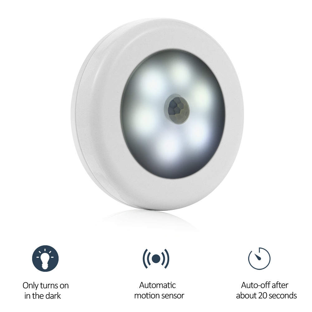 6LEDs Motion Sensing Stick on Anywhere Cabinet Light(Bubble Bag Packing) White Color White light ZopiStyle