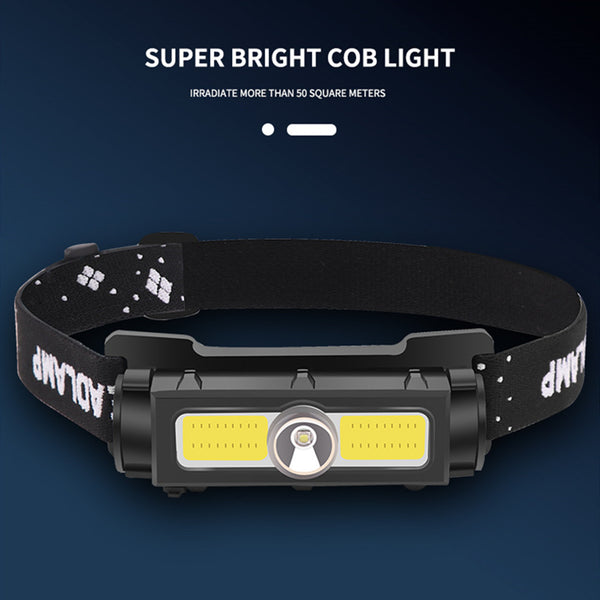7-levels Recharging Headlight Headlamp For Outdoor Sports Camping Fishing Black ZopiStyle