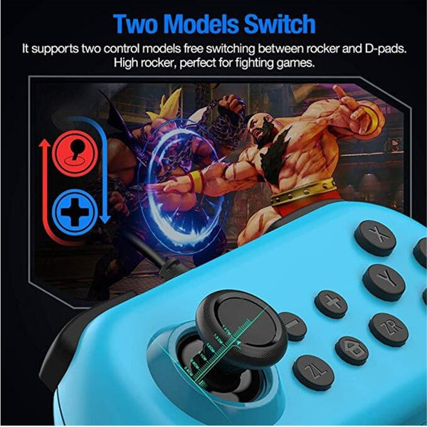 2Pcs Wired Game Controller for Switch NS Console with Vibration Function Red and blue ZopiStyle
