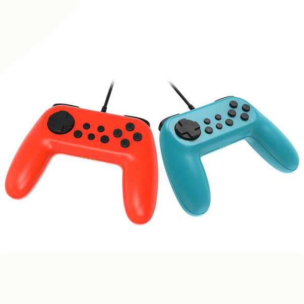 2Pcs Wired Game Controller for Switch NS Console with Vibration Function Red and blue ZopiStyle