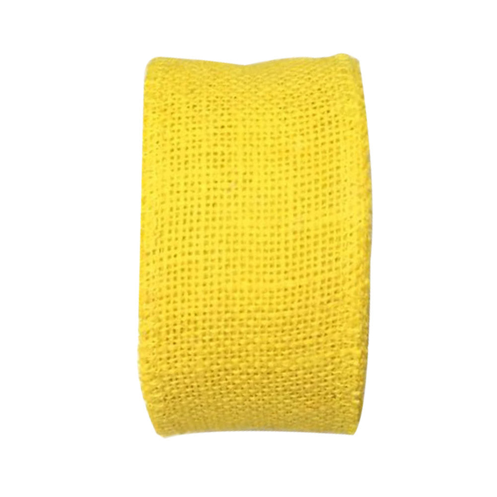 Jute Burlap Ribbon Roll for DIY Party Wedding Cake Holiday Craft Decoration 10m yellow_6cm ZopiStyle