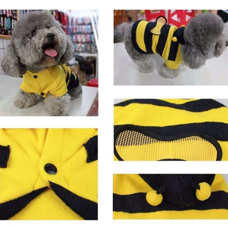 Cute Creative Bee Style Pet Velvet Coat Warm Sweater Clothes Wear for Pets M ZopiStyle