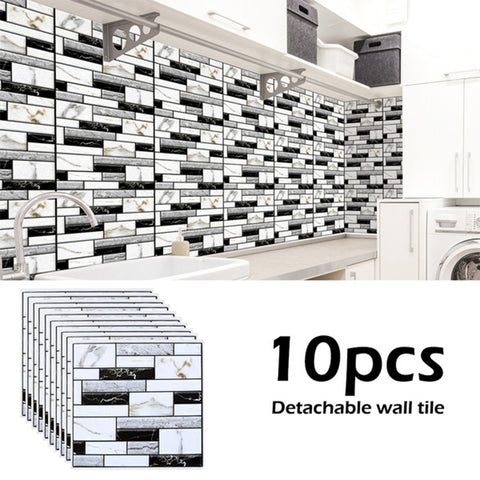 10Pcs 3D Removable Self-adhesion Waterproof Tile Wall Sticker DIY Home Decoration WP509 ZopiStyle