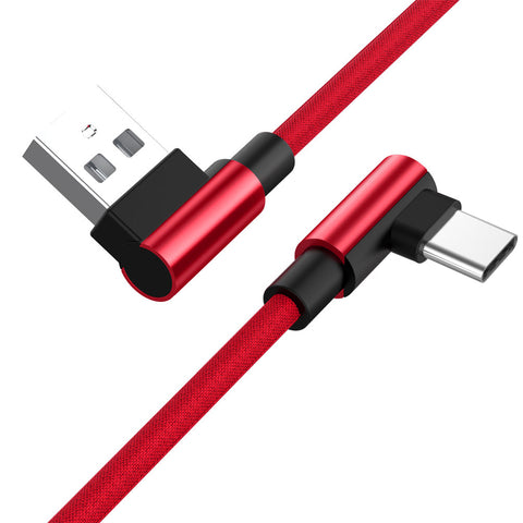 1M Type C 90 Degree Charging Cable red ZopiStyle