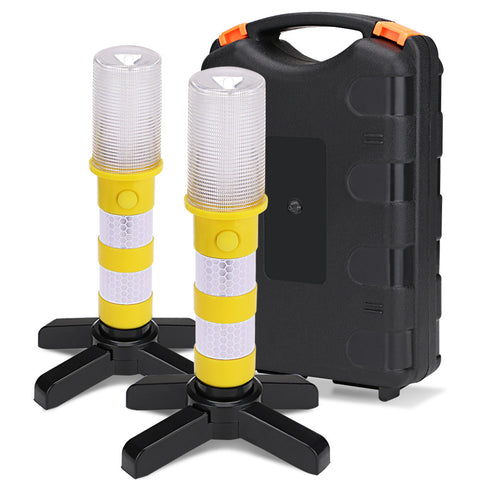 2pcs Led Twinkle Star Emergency Car Roadside Flares Light Kit Safety Strobe Warning Light Alert Flare Yellow ZopiStyle