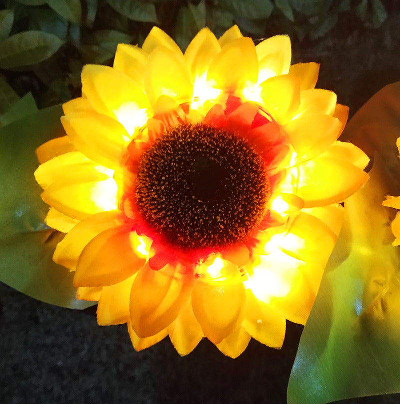 2Pcs LED Sunflower Style Lawn Lamp Outdoor Waterproof Courtyard Garden Lamp ZopiStyle