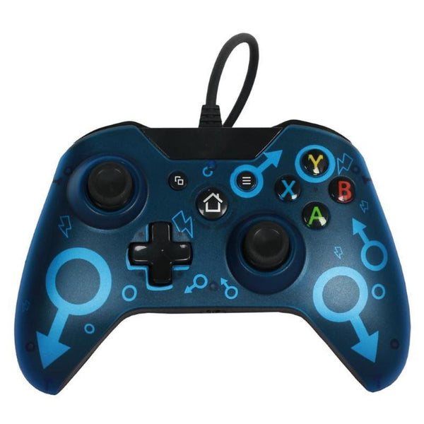 Wired Gaming Controller PC Interface Dual-Vibration blue ZopiStyle