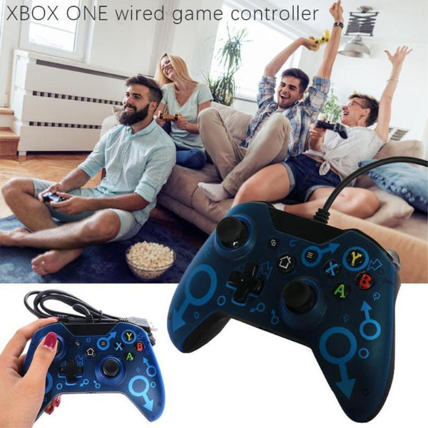Wired Gaming Controller PC Interface Dual-Vibration blue ZopiStyle