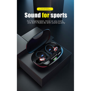 Sports Ipx5 Waterproof Wireless S730 Bluetooth-compatible  Earphones Digital Display Tws Noise Reduction Hanging Ear Headset black ZopiStyle