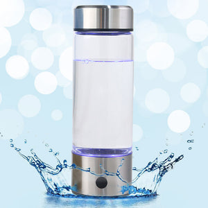 420ML Portable Electrolysis Hydrogen Generator Water Filter Bottle Glass ZopiStyle