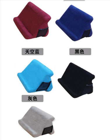 Multi-Angle Pillow Tablet Read Holder Stand Foam Lap Rest Cushion for Pad Phone gray_With net pocket ZopiStyle