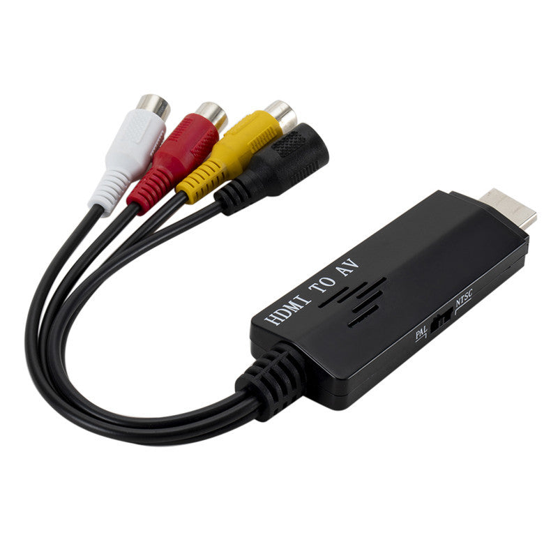 HDMI to RCA Cable Video to Audio HD Converter HDMI Male to RCA AV Component Converter for HDTV DVD TV Support NTSC PAL Output black ZopiStyle