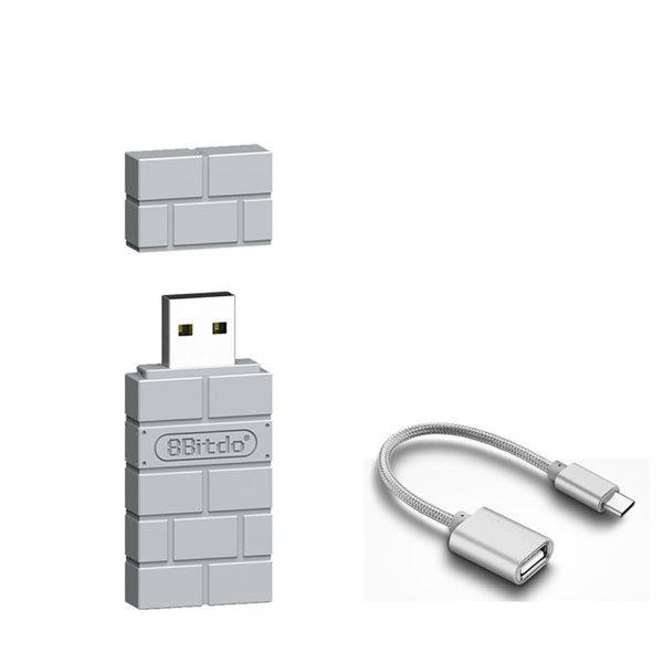 8BitDo USB Bluetooth Gamepad Receiver Wireless for Mac Windows Raspberry Pi Switch Controller Silver ZopiStyle