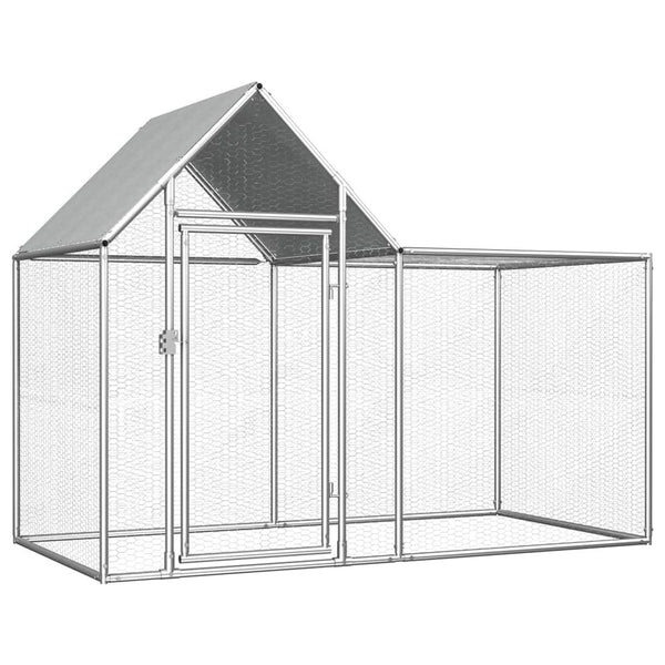 vidaXL Chicken Coop Galvanized Steel Pet Animal House Cage Carrier Multi Sizes vidaXL