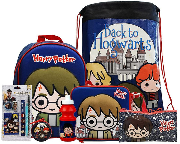 7PC Back to School Bundle - inc 3D Backpack, Drawstring Sports Bag, 3D Insulated Lunch Bag, Water Bottle, Coin Pouch, Pencil Case & Stationery Set Unbranded