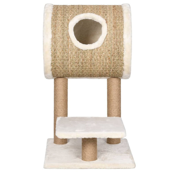 vidaXL Cat Tree with Tunnel and Scratching Post 69 cm Seagrass UK Only vidaXL