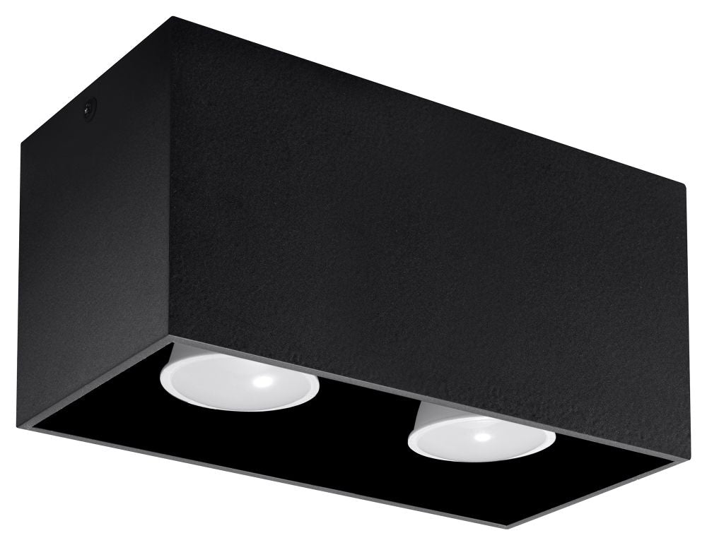 Ceiling Lamp QUAD Black Square Shape Modern Loft Design LED GU10 SOLLUX