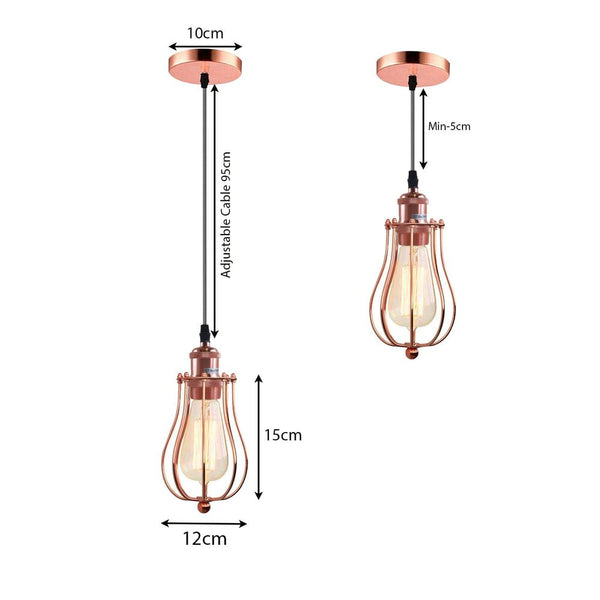 Ceiling Rose Balloon Cage Hanging Pendant Lamp Holder Light Fitting Lighting Kit UK LEDSone