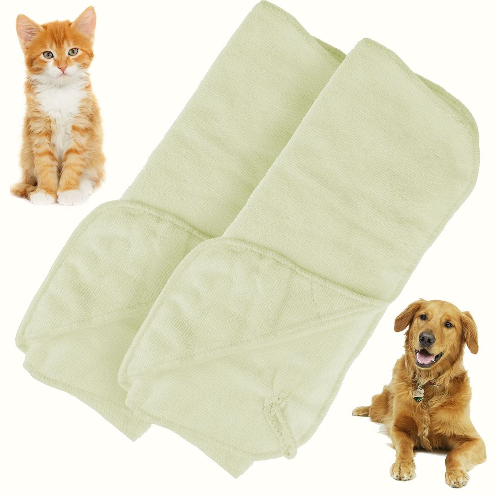 CC Super Soft Microfibre Pet Dog Cat Towels 2pc Set Groupon Unbranded
