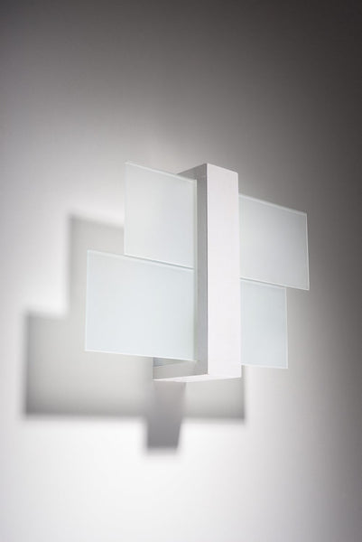 Wall Lamp FENIKS 1 White Wood/Glass Modern Scandinavian Design LED E27 SOLLUX