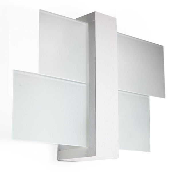 Wall Lamp FENIKS 1 White Wood/Glass Modern Scandinavian Design LED E27 SOLLUX