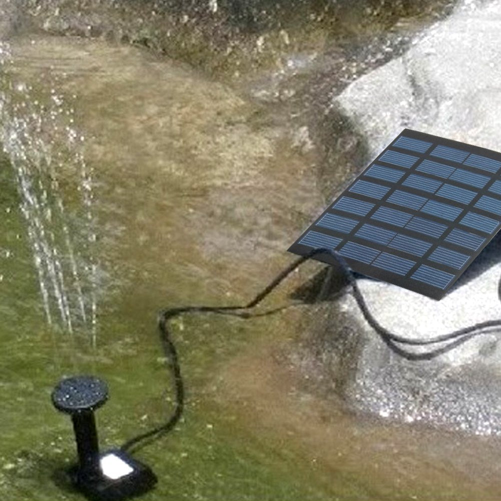 Solar Fountain Free Standing Floating Submersible Solar Water Pump Set with 4 Sprinkler Heads for Swimming Pool Garden black ZopiStyle