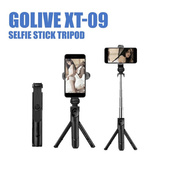 Xt-09 Smartphone Selfie  Stick Bluetooth-compatible Control Adjustable Height Selfie Stick With Tripod Compatibility For Android 10.0 Above Ios black ZopiStyle