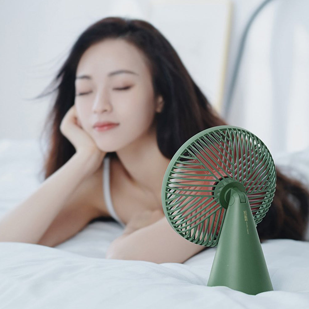 Portable 7 Blades Handheld Small Fan USB Charging Desktop Fan for Home Bedside green_Mobile Edition ZopiStyle