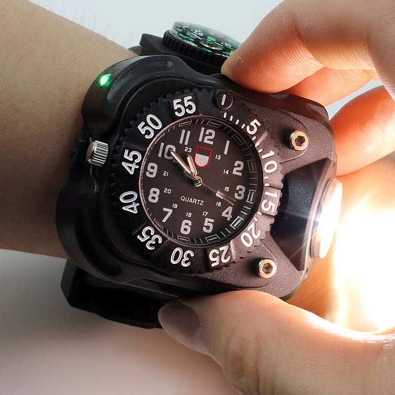 Wrist Watch w. LED Flashlight and Compass ZopiStyle